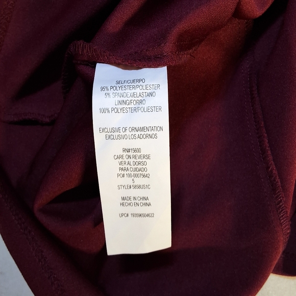 NWT SEQUIN HEARTS BURGUNDY SHORT SLEEVE OFF SHOULDER COCKTAIL BODYCON DRESS - Picture 11 of 11